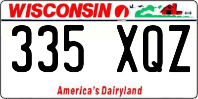 WI license plate 335XQZ