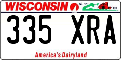 WI license plate 335XRA