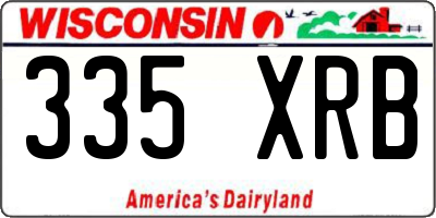 WI license plate 335XRB