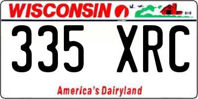 WI license plate 335XRC