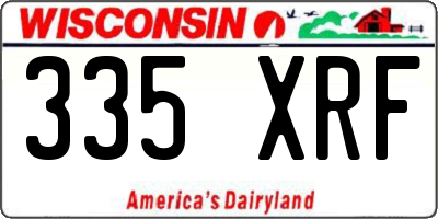 WI license plate 335XRF