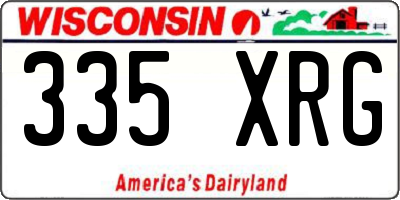 WI license plate 335XRG
