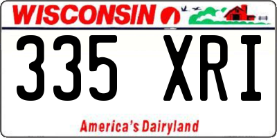 WI license plate 335XRI