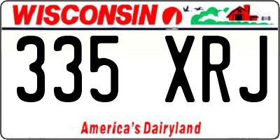 WI license plate 335XRJ
