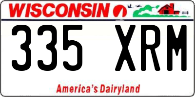 WI license plate 335XRM