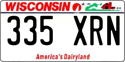 WI license plate 335XRN