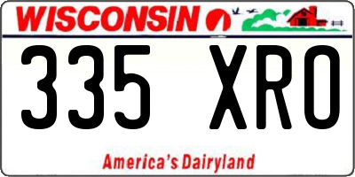 WI license plate 335XRO