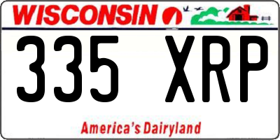 WI license plate 335XRP