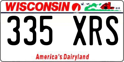 WI license plate 335XRS
