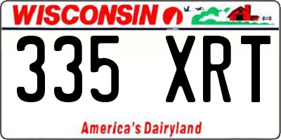 WI license plate 335XRT