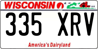 WI license plate 335XRV