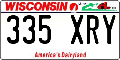 WI license plate 335XRY