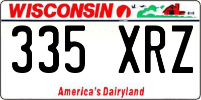 WI license plate 335XRZ
