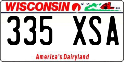 WI license plate 335XSA