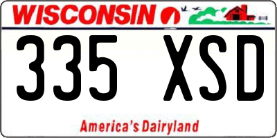 WI license plate 335XSD