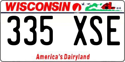 WI license plate 335XSE