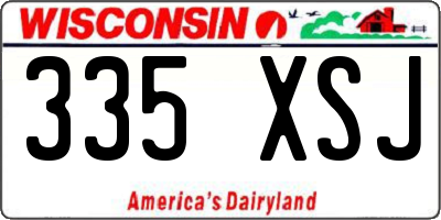 WI license plate 335XSJ