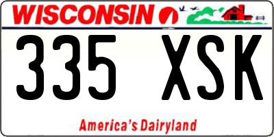 WI license plate 335XSK