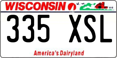 WI license plate 335XSL