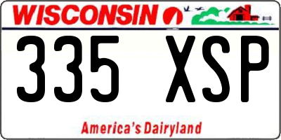WI license plate 335XSP