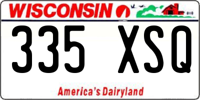 WI license plate 335XSQ