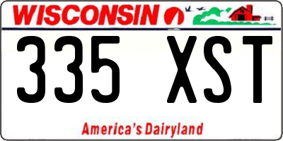 WI license plate 335XST