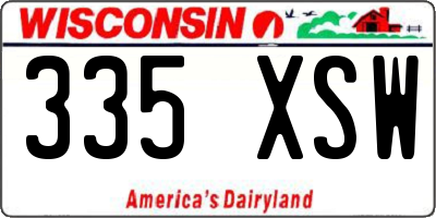 WI license plate 335XSW