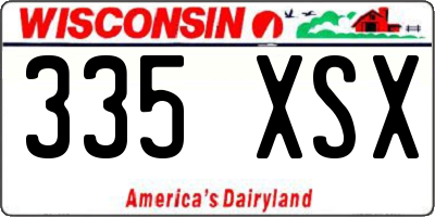 WI license plate 335XSX