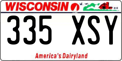 WI license plate 335XSY