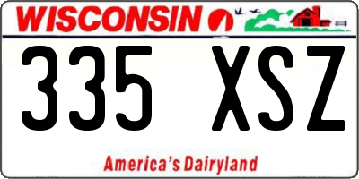 WI license plate 335XSZ
