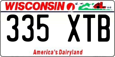 WI license plate 335XTB