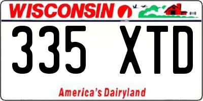 WI license plate 335XTD