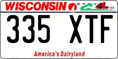 WI license plate 335XTF