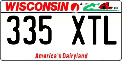 WI license plate 335XTL
