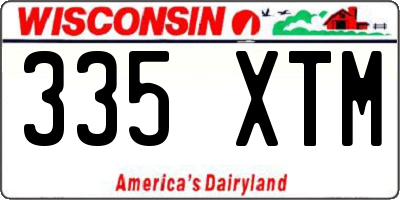 WI license plate 335XTM