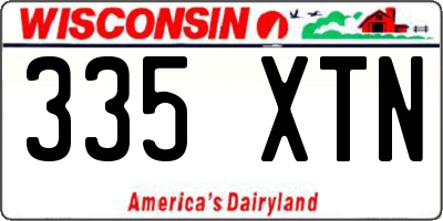 WI license plate 335XTN