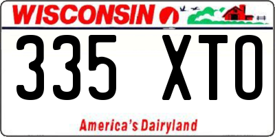 WI license plate 335XTO