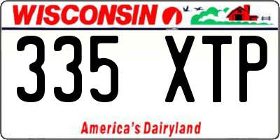 WI license plate 335XTP