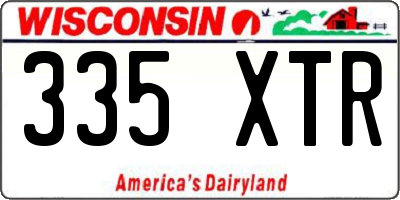 WI license plate 335XTR