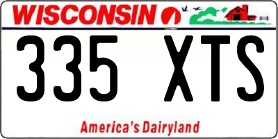 WI license plate 335XTS