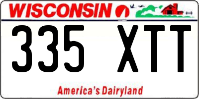 WI license plate 335XTT