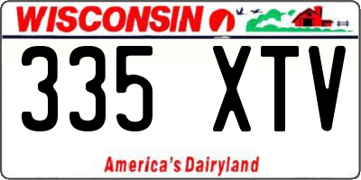 WI license plate 335XTV