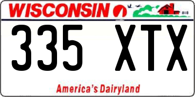 WI license plate 335XTX