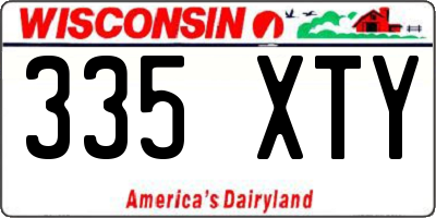 WI license plate 335XTY