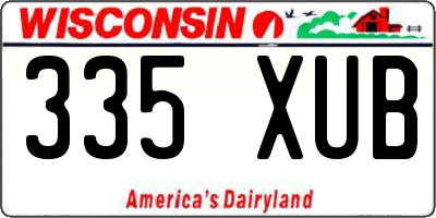 WI license plate 335XUB