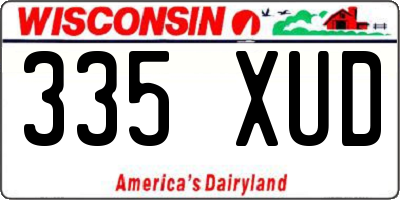 WI license plate 335XUD