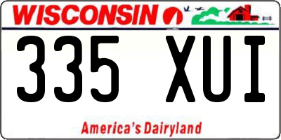 WI license plate 335XUI