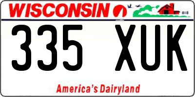 WI license plate 335XUK