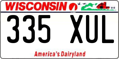 WI license plate 335XUL