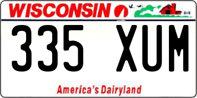 WI license plate 335XUM